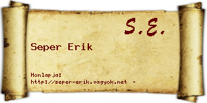Seper Erik névjegykártya